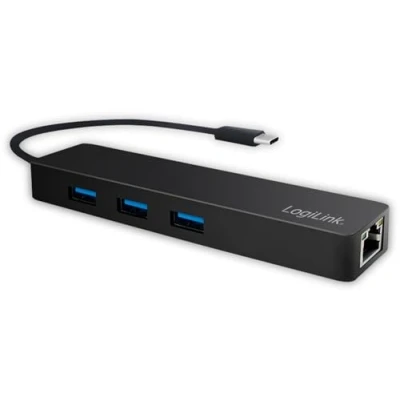 Afbeelding van LogiLink UA0313 USB C (USB 3.2 Gen 2) multiport hub Zwart