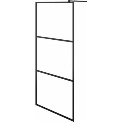Afbeelding van Inloopdouchewand transparant 115x195 cm ESG glas zwart