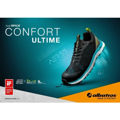 Afbeelding van Albatros AER55 IMPULSE BLACK BLUE LOW S1P ESD HRO SRA 647500241000042 Veiligheidsschoenen S1 Schoenmaat (EU): 42 Zwart/blauw 1 paar