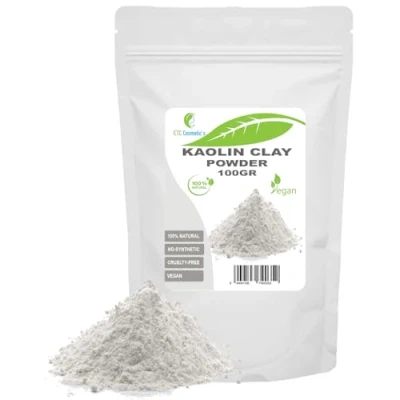 Afbeelding van Witte kaolienklei, 100 g, gezichtsmaskers, lichaamsmasker, haarmasker, zachte peelings en scrubs, zeepproductie, anti aging huidversteviging