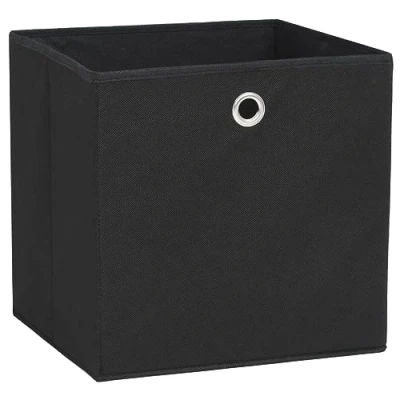 Afbeelding van Opbergboxen 4 st 28x28x28 cm nonwoven stof zwart