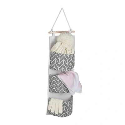 Afbeelding van hangende opberger 3 vakken katoen 74 x 20 cm wandorganizer badkamer crème grijs