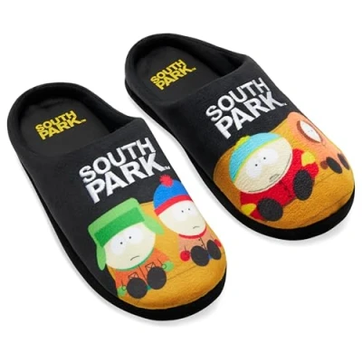 Afbeelding van South Park Slippers voor heren, antislip, comfortabel, grappige cadeaus mannen, Zwart/Veelkleurig