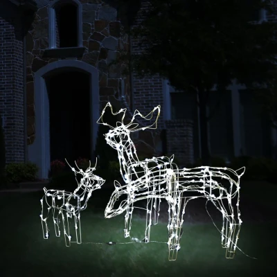 Afbeelding van 3 delige Kerstverlichting rendieren 229 LED&#039;s