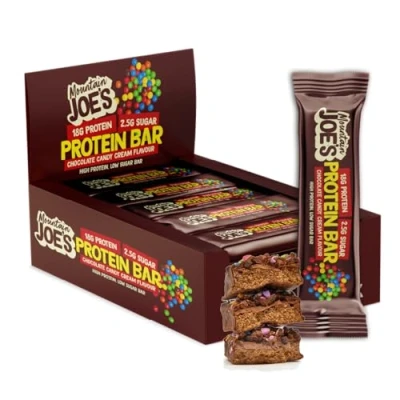 Afbeelding van Mountain Joe&#039;s Protein Bar Chocolate Candy Cream 12 Stuks x 55 gram