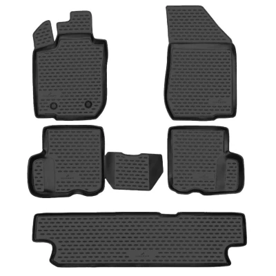 Afbeelding van WALSER XTR 75203 Vloermatset Rubber voor en achter, Midden Zwart Op maat gemaakt