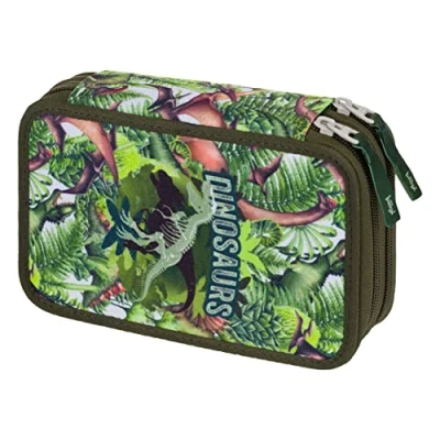 Afbeelding van Baagl pennenetui met 2 vakken voor jongens, school, schrijfwaren, schoolbenodigdheden, etui Dinosaurussen, modern, Modern