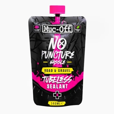 Afbeelding van Muc Off Binnenbandloze kit voor reparatie van lekke banden en grind, 140 ml, tubeless bandenafdichtmiddel fietslekke banden, duurzame afdichtmiddel wegbanden,