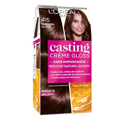 Image de L’Oréal Paris Casting Crème Gloss Coloration Ton sur pour Cheveux Sans Ammoniaque Marron Glacé (415)