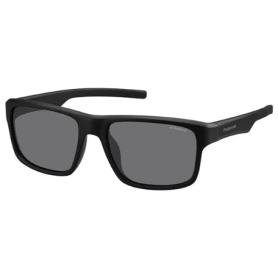 Afbeelding van Polaroid Rectangle Mens Black Grey Polarise Lunettes de soleil