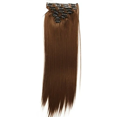 Afbeelding van PRETTYSHOPCE12 Haarverlenging, XL, 60 cm, 7 stuks, haarverlengingen, middelbruin, cm