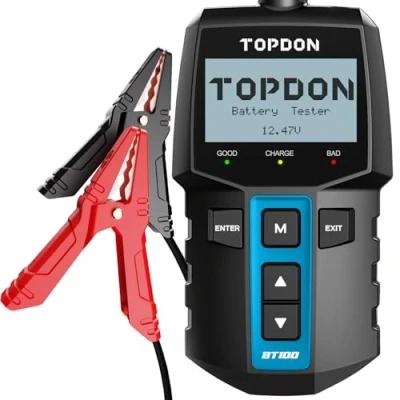 Image de TT TOPDON BT100 Testeur de batterie voiture 12 V 100 2000 CCA voiture, analyseur système charge professionnel pour voitures, camions, VTT, SUV, bateaux