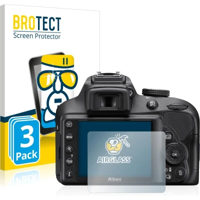 Afbeelding van BROTECT Screenprotector voor Nikon D3400 Folie Beschermfolie Beschermglas transparant (3 Stuks)