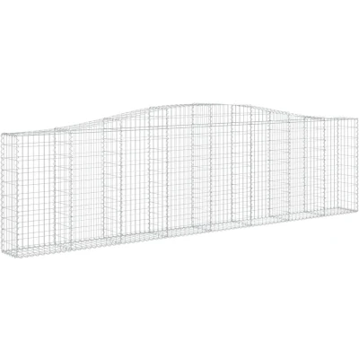 Afbeelding van vidaXL Schanskorf gewelfd 400x30x100/120 cm gegalvaniseerd ijzer