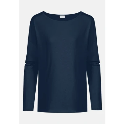 Afbeelding van Mey dames Liah pyjamatop met stretch in de kleur Donkerblauw, maat: S
