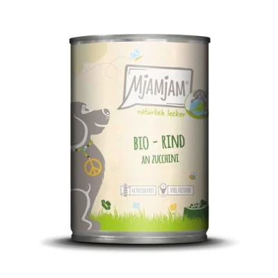 Afbeelding van MjAMjAM Dog BIO blik 6x400g Rundvlees met courgette