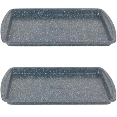 Afbeelding van Russell Hobbs COMBO 5445 Nightfall Stone 38 cm antiaanbaklaag, set van 2, bakplaat koolstofstaal, geschikt voor gebruik in de oven op 220 C, gemakkelijk te reinigen