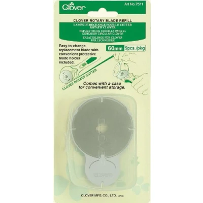 Afbeelding van Clover Set van 5 roterende messen 60 mm x 5, staal, zilver,