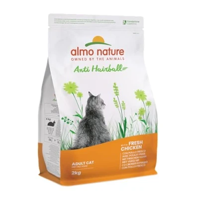 Afbeelding van 2x2kg Anti Hairball Kip &amp; Rijst Almo Nature Holistic Kattenvoer