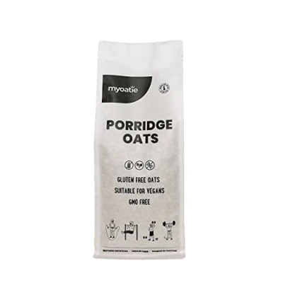 Afbeelding van myoatie Glutenvrije haver Geteeld en bewerkt in Groot Brittannië Natuurlijk GMO vrij Nacht Havermout Gerolde Laag suikergehalte Hoog vezelgehalte Mijn gans (glutenvrij, 1 kg)