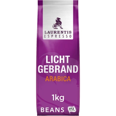 Afbeelding van Laurentis Espresso Koffiebonen licht gebrand Zak 1 Kilo