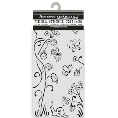 Afbeelding van Stamperia Hidden Grove Thick Stencil 12x25cm Strawberries (KSTDL115)