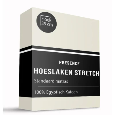 Afbeelding van Hoeslaken Egyptisch Katoen Stretch Creme 180x200 Cm Zacht Presence Dekbed Discounter.nl