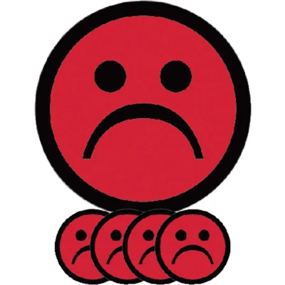 Afbeelding van Magneet smiley 25mm emotie bedroefd rood