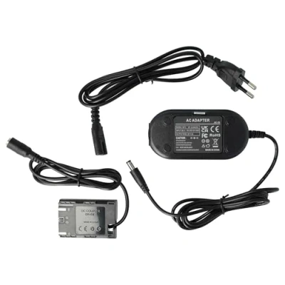 Afbeelding van vhbw Voeding compatibel met Canon EOS 7D, 7D Mark II, 90D, R, R5, R6, Ra, digitale camera, netsnoer + DC stekker, 2 m