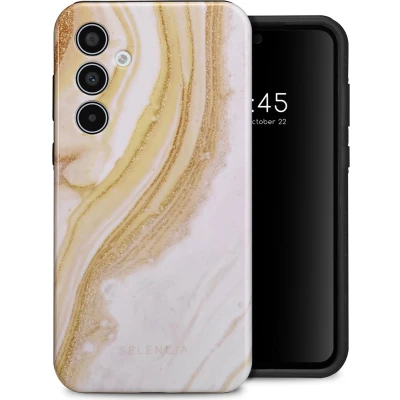 Afbeelding van Selencia Hoesje Geschikt voor Samsung Galaxy A35 Vivid Backcover Chic Marble Gold