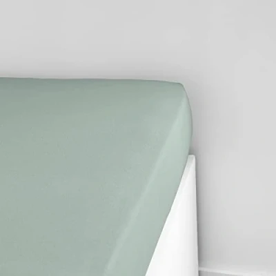 Image de Drap housse Essential 140 x 190+25 cm 1 personne 100% Coton jersey Celadon
