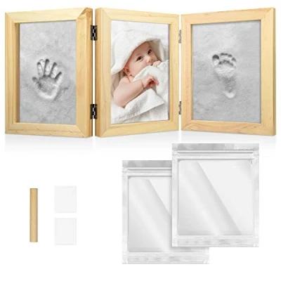 Afbeelding van Navaris handafdruk en voetafdruk kit Set met frame klei voor het gieten van baby&#039;s hand voetafdrukken Ideaal pasgeboren