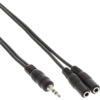 Afbeelding van 3,5mm Jack naar 2x stereo audio splitter zwart 5 meter