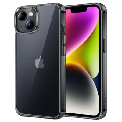 Afbeelding van JETech Beschermhoes voor iPhone 14 6,1 inch, schokbescherming, krasbescherming, transparante achterkant (zwart)