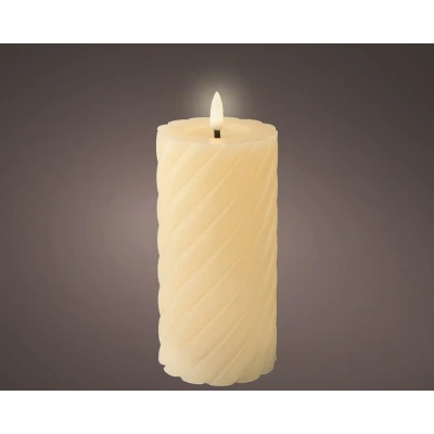 Afbeelding van LED kaars d7.5h17.5 cm creme/wwt I kerst Lumineo