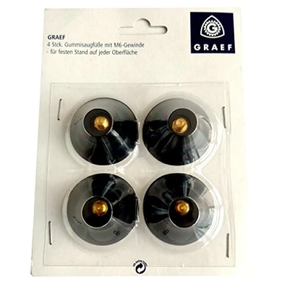 Afbeelding van Graef 1 rubberen antislipvoetjes set 4 delig, rubber, grijs, 9 x 12 16 cm