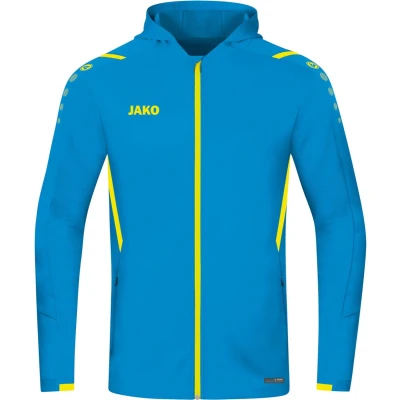 Afbeelding van Jas met kap Challenge JAKO blauw/fluogeel / 36