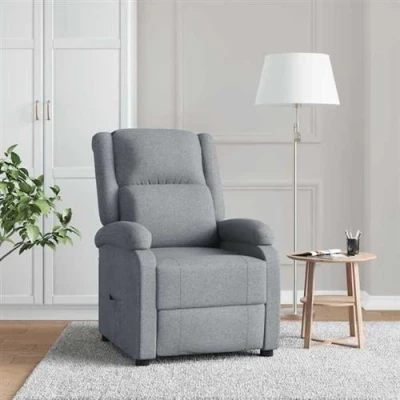 Afbeelding van Fauteuil verstelbaar stof lichtgrijs