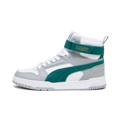 Afbeelding van PUMA RBD Game Jr FALSE Sneakers White Malachite Cool Mid Gray Gold Maat 37