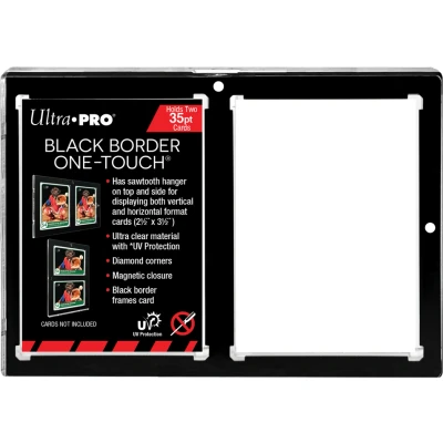 Afbeelding van Ultra Pro 2 Card Black Border ONE TOUCH Magnetic Holder