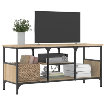 Afbeelding van vidaXL Tv meubel 100x33x45 cm bewerkt hout en ijzer sonoma eikenkleur