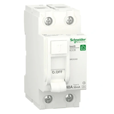 Afbeelding van Aardlekschakelaar 2P 40A 6000A 30mA Type A Resi9 Schneider Electric R9R35240