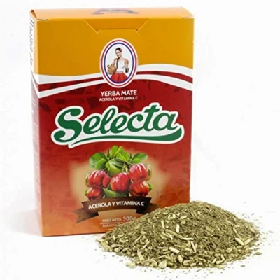 Afbeelding van 🌿Selecta Yerba Maté Acerola vitamine C: 0,5 kg + geschenkmonster (50 g) Energiebesparende en tonische drank, rijk aan vitaminen antioxidanten, met cafeïne! Versnelt de stofwisseling.