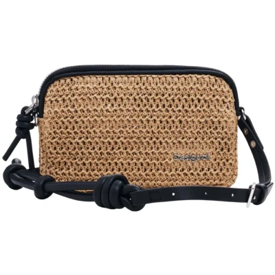Afbeelding van Desigual Schoudertas Julia Raffia Crossbody Bag Natural Beige