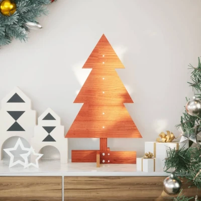 Afbeelding van vidaXL Kerstdecoratie kerstboom 60 cm massief grenenhout wasbruin