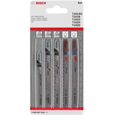 Afbeelding van Bosch Accessories 2608667858 Decoupeerzaagbladenset Wood and Plastics, 5 delig, 1 noks schacht stuk(s)