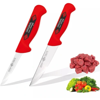 Afbeelding van EIKASO Slagersmessenset 2 delig Rood Handvat Uitbeenmes &amp; Vleesmes 1.4116 Staal Soling...