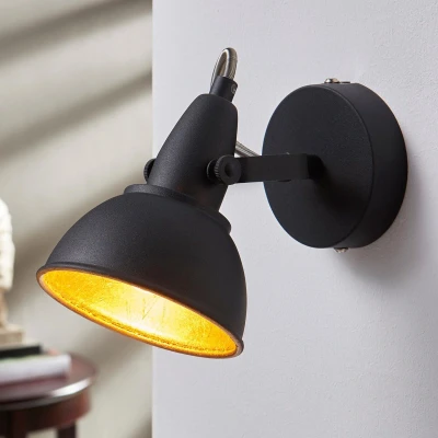 Afbeelding van Lindby buitenspot 1licht metaal H: 14.5 cm E14 zwart, goud