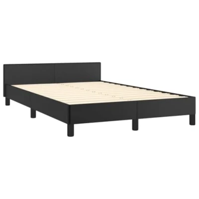 Afbeelding van Bedframe met hoofdbord kunstleer zwart 120x190 cm