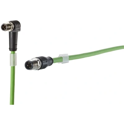 Afbeelding van Metz Connect 142M1D19010 M12 Netwerkkabel, patchkabel CAT 5e SF/FTP 1.00 m Groen PUR mantel, Zuurbestendig, Ozonbestendig, UV bestendig, Geschikt voor